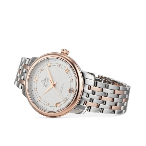 Omega De Ville Women Automatic Mother of Pearl Stainless Steel & 18ct Rose Gold Watch O42420332052002