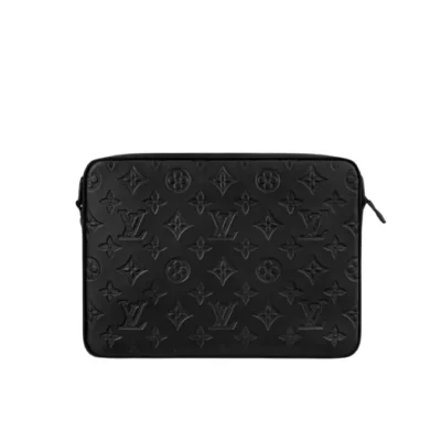 Men's Louis Vuitton Duo Messenger Black Bag In Calfskin Monogram