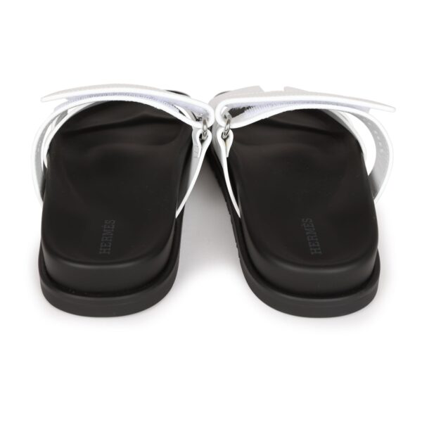 Hermes Chypre Sandals White Palladium Hardware 35.5 EU