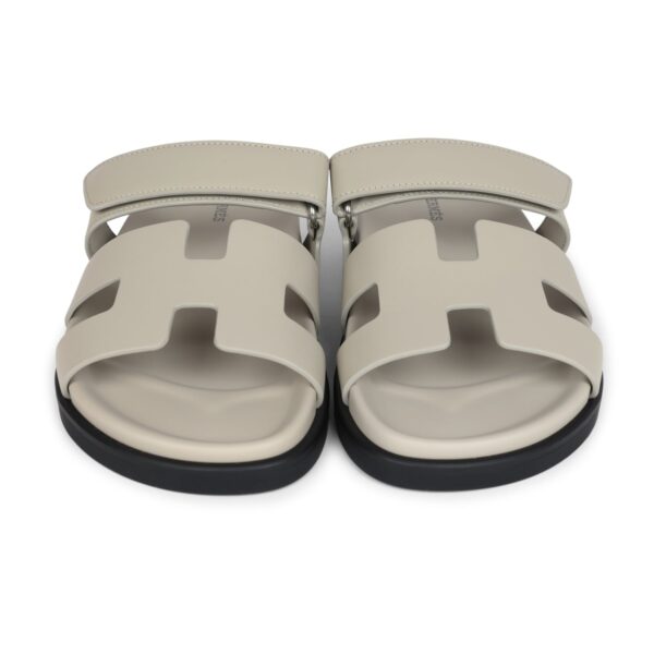 Hermes Chypre Techno Sandals Beige Esquisse Calfskin Palladium Hardware 40 EU