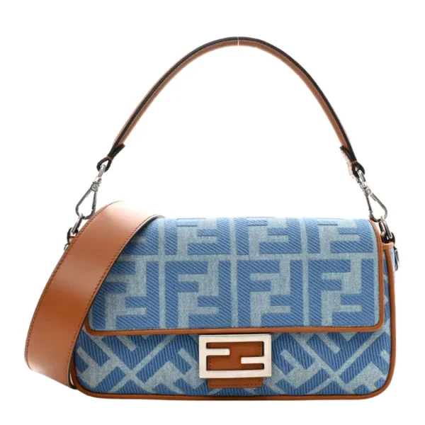 Fendi Baguette FF Monogram Canvas Bag