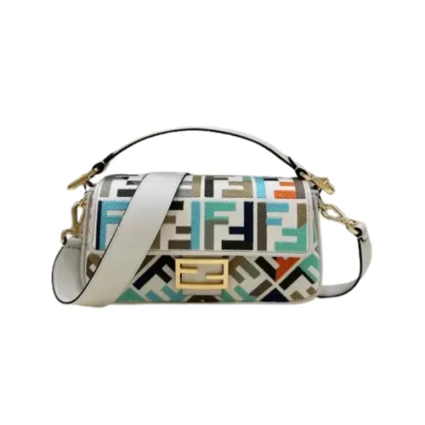 Fendi Baguette FF Monogram Canvas Bag