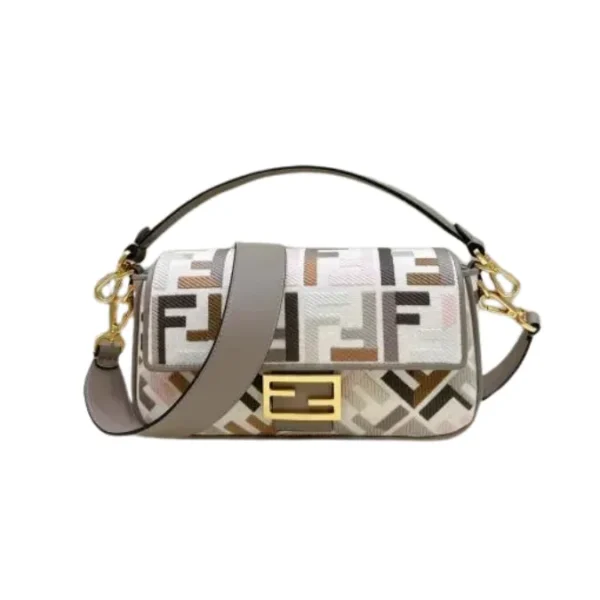 Fendi Baguette FF Monogram Canvas Bag