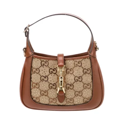 Gucci Mini Monogram GG Crystal Jackie 1961 Hobo Bag