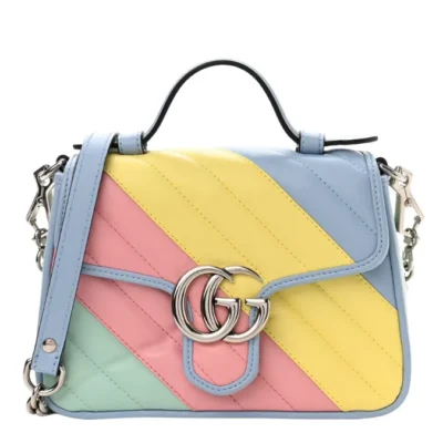 Gucci GG Marmont MultiColor Pastel Top Handle Shoulder Bag