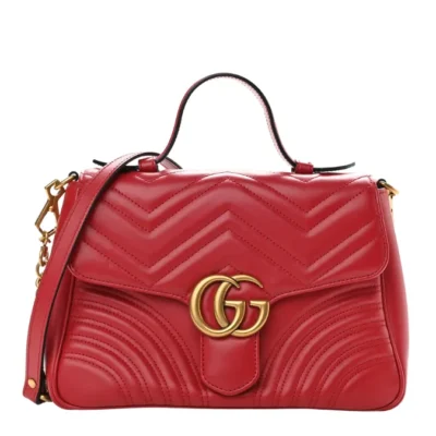 Gucci GG Marmont Top Handle Shoulder Bag | Small Calfskin Matelasse