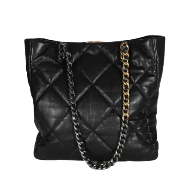 Chanel 19 Shopping Black Bag | Lambskin Quilted