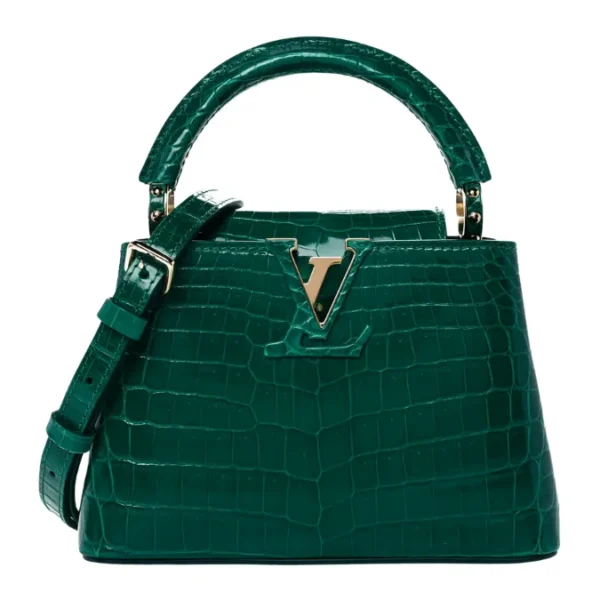 Louis Vuitton Green Capucines BB Bag | Alligator Skin Leather